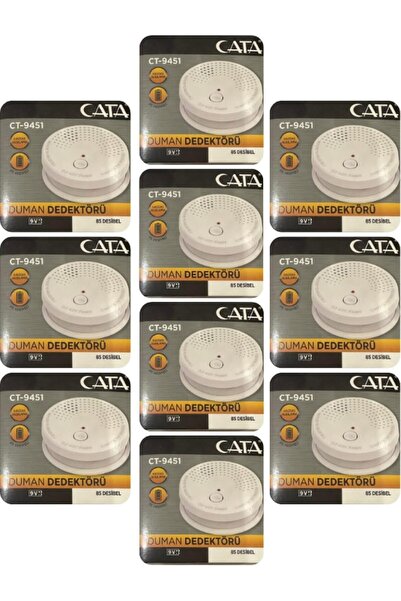 Cata Avarson CT-9451 Pilli Duman Dedektörü, 85 Desibel, 9V, 10 Adet