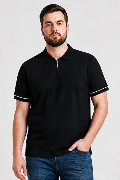 English Laundry Men Regular Fit Plain Short Sleeve Polo Shirt, Black