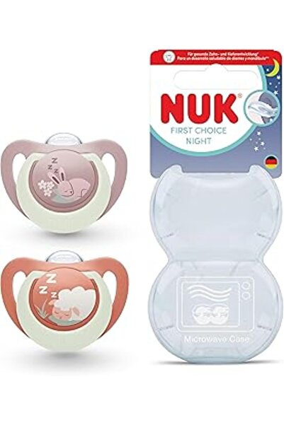 syncticaret Nuk Fc Night 2-Pack Night Pacifier, 0-6 Months, Rabbit/Sheep