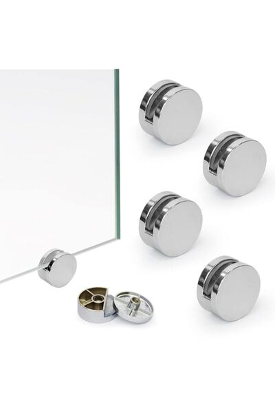 Generic Shery Mirror Glass Clips Wall Holder Hanging Bracket Mounting Round I...