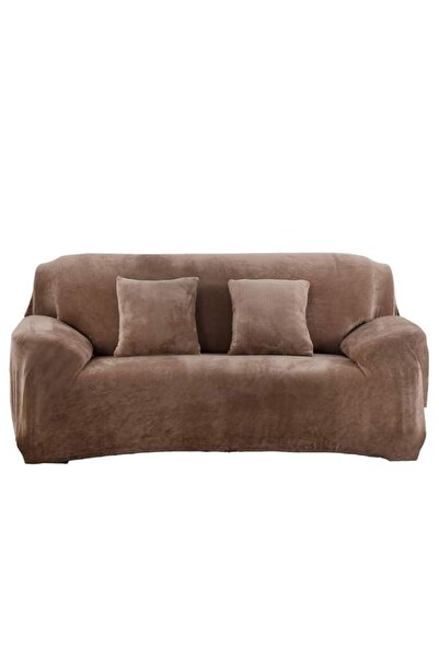 Generic Solid Color Plush Thicken Elastic Sofa Cover Universal Sectional Slip...