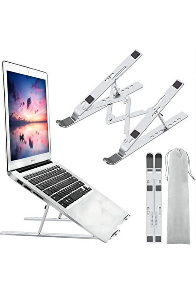 Generic X spring Silver Laptop Stand, Foldable Aluminum Notebook Riser, Adjus...