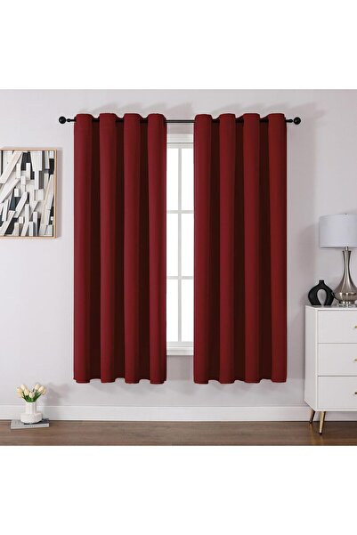 OtherMax Draperii de întunecare termică, 2 bucăți, din bumbac, roșii, 140x175...
