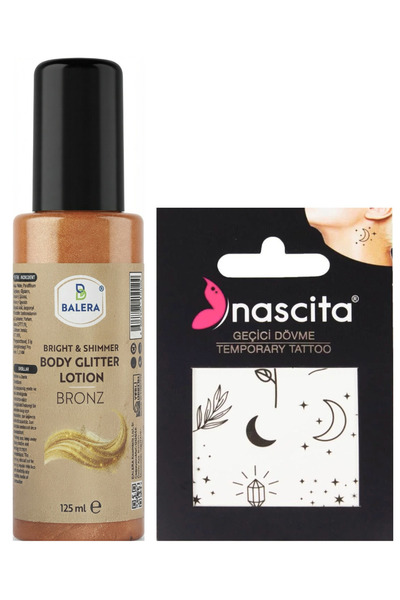 BALERA Body Lotion with Glitter 125 ml & Temporary Tattoo Gift