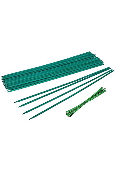 Generic DELFINO Garden Stakes Green Bamboo Sticks Decorative, Wooden Plant Su...