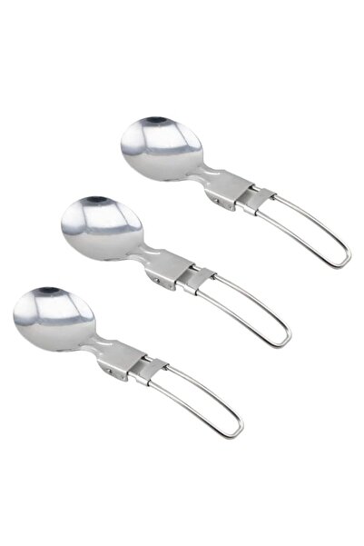 Generic SOLDOUT 3 PCS Flatware Cutlery Folding Stainless Steel Outdoor Spoon ...