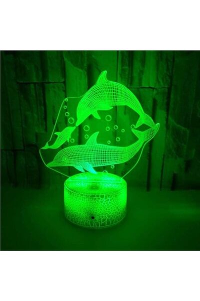Generic 3D Night Light for Kids Dolphin Illusion Lamp 16 colors Change Bedroo...