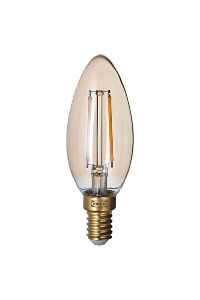 Generic IKEA LUNNOM LED bulb E14 210 lumen, dimmable/chandelier brown clear g...