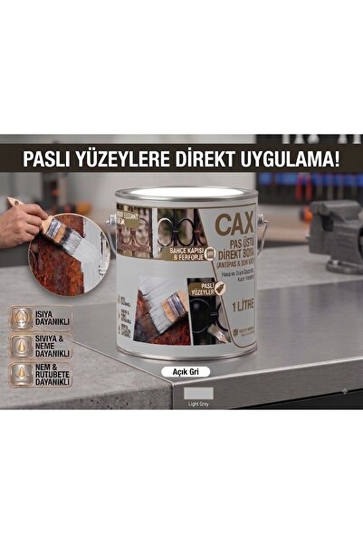 caxcolors CAX Pas Üstü Direkt Uygulanan Antipaslı Sentetik Metal Boyası 1 Lit...