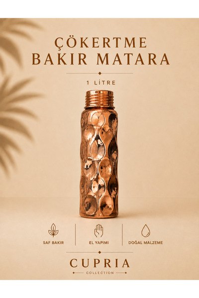 CUPRIA Çökertme Bakır Matara 1 Litre