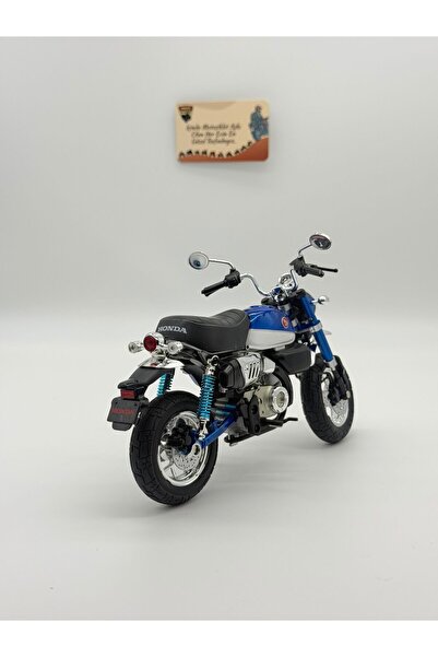 MotoGarage Honda Monkey 2018 Model Motosiklet 1:9 Ölçek Mavi Sesli Işıklı