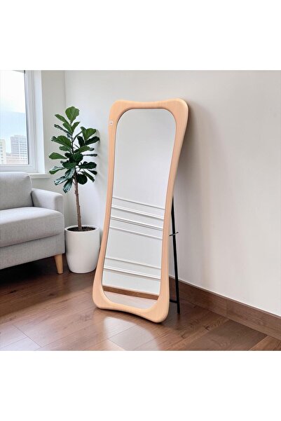 Estilo مرآة أرضية بتصميم كلاسيكي مبتكر وحواف خشبية مقوسة