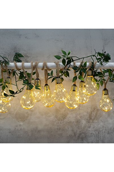 OEM 10 bucăți Ghirlande luminoase solare LED din plastic, alb cald - 4,7m Dec...
