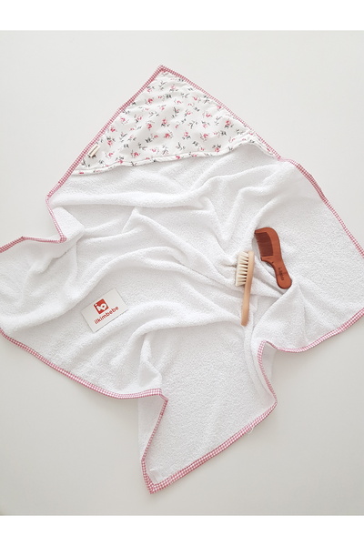 ib ilkimbebe Baby Bath Towel with Hood, 100% Cotton, Newborn Product 80X80 cm