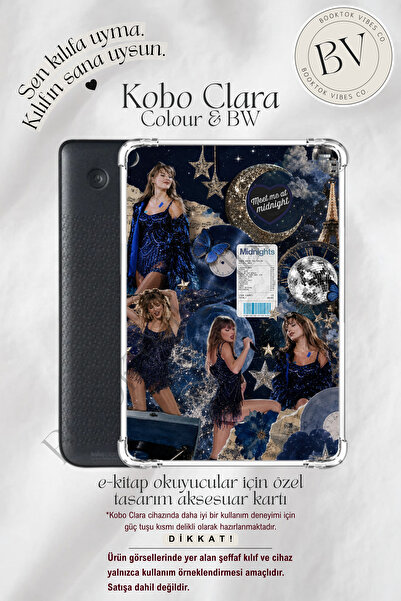 BookTok Vibes Co. Taylor Swift Midnights Temalı Insert - Kindle ve Kobo E-Kit...