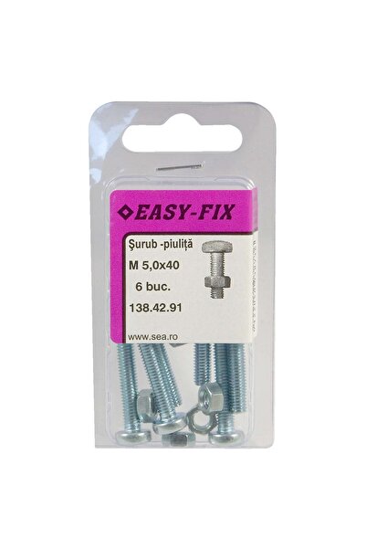 OEM Винт с полуобла глава, кръстат шлиц, с гайка, Easy-Fix, стомана, поцинков...
