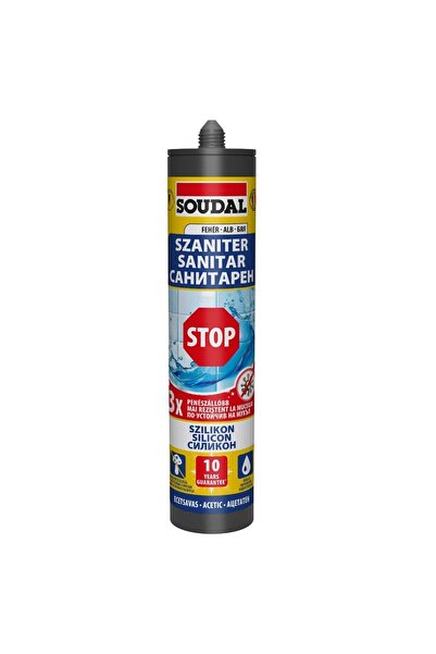 OEM Silicon sanitar Soudal Stop, rezistent la apa, alb, 280 ml