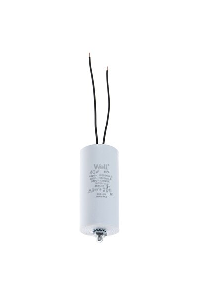 OEM Motor capacitor 400V, Well, 40 microfarads, with wire