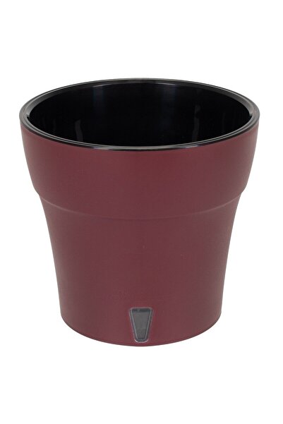 OEM Ghiveci din plastic Dali, cu auto-udare, interior, rotund, rosu, D 13.5 cm