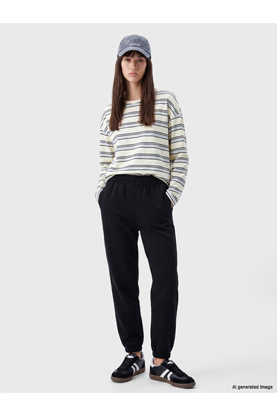 LC Waikiki Rmz Gi̇yi̇m Farkiyla Women's Thick Jogger Sweatpants with Waist Dr...