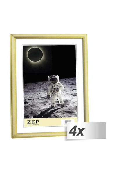 Zep Πλαστική κορνίζα φωτογραφιών με χρυσό περίγραμμα, χρυσή, 4 τεμάχια