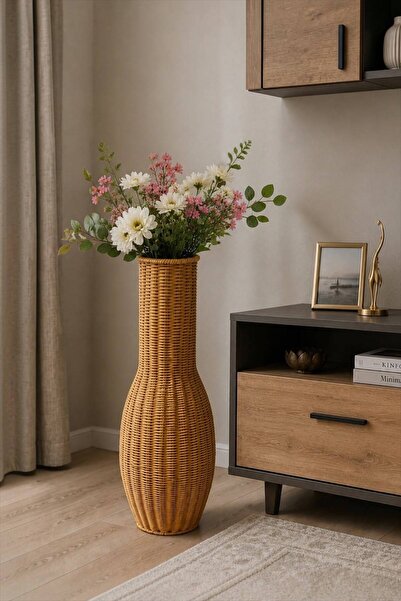 Bayev Rattan Alp 291 Vase Decorative Desktop Flower Holder Multi-Purpose Wove...