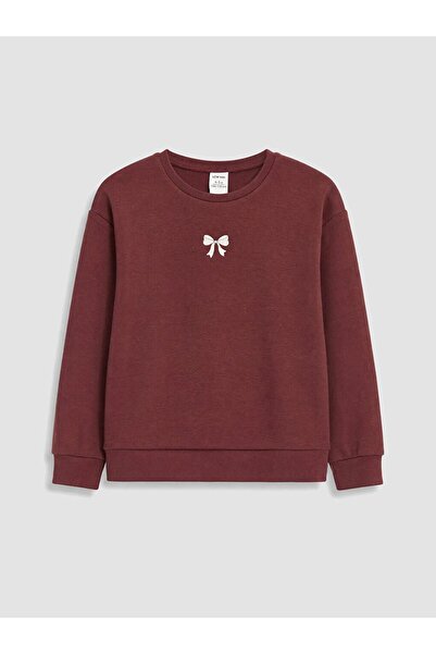 LC Waikiki Lcw Kids Burgundy Girls' Soft Touch Sweatshirt