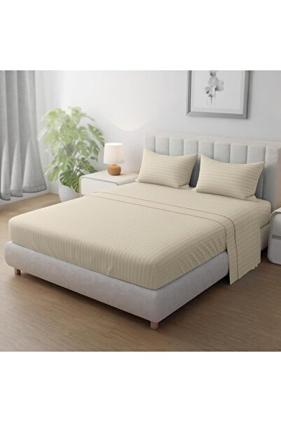 GENERAL Hotel Lenine Club Microfiber Striped Pattern Elastic Fitted Bed Sheet...