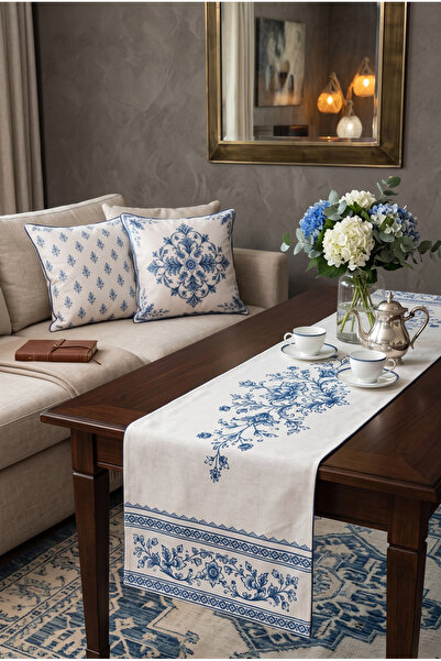Softifyhome Mediterranean Patterned 2-Piece Pillowcase and Runner Set