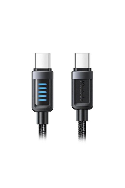 Mcdodo CA-0350 240W TYPE-C TO TYPE-C Dinamik Şarj LED’li Kablo 1.2m - Siyah