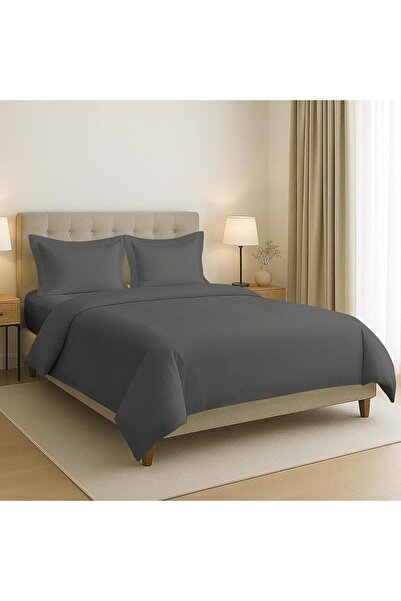 GENERAL 100% Cotton Duvet Cover Set Queen Size 2.3m X 2.2m, Black 400 Thread ...