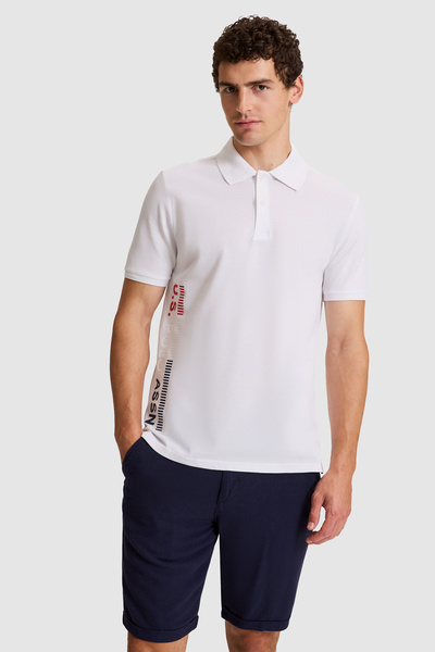 U.S. Polo Assn. Men's White Regular Fit Polo Neck T-Shirt 50322515-Vr013