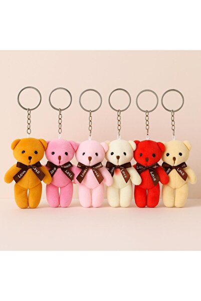 Shoplandu Sevimli Mini Peluş Ayıcık Anahtarlık - Çanta Süsü Aksesuar - Tatlı Şirin Maskot Sevimli Hediyelik