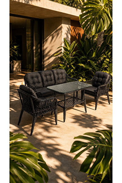 Çavdar Group Large Raddan 3+1+1 Raddan Oturma Grubu Balkon Teras Bahçe Mobily...