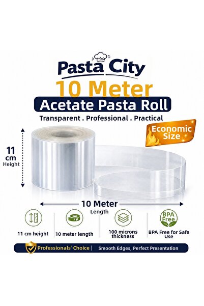pastacity Pasta City 10 Meters Acetate Cake Circle 11 cm Height Transparent P...
