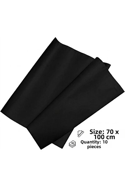 ASL ArtPaper 10 قطع من ورق التغليف والهدايا باللون الأسود مقاس 70x100 سم