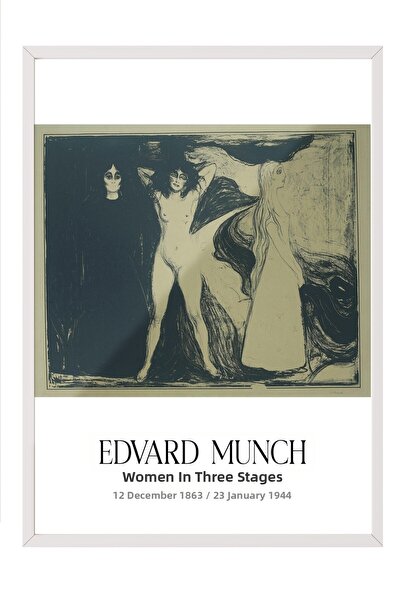 Postifull Edvard Munch - Women in Three Stages, White Framed Art, Art Series ...