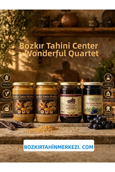 Hakbur Bozkır Yöresel Ata Tohum Golden Sesame Roasted Tahini 600 Gr (2 Pieces...