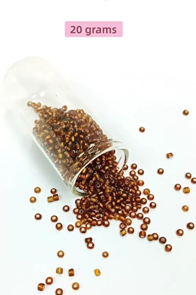 Mestore Bulky Glass Sand Beads (8/0) 3 mm - 20 Grams - Transparent Brown - Bn...
