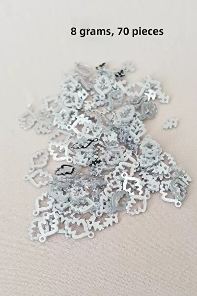 Mestore Oya evening bracelet necklace plexi metallic plastic sequin silver co...