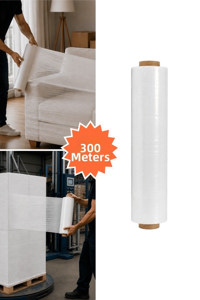 Plas+Plus Handheld White Stretch Film Furniture Goods Parcel Pallet Package T...