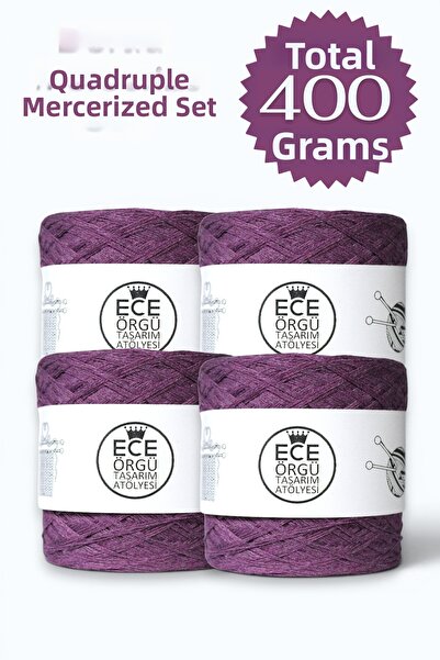 Ece Örgü Tasarım Atölyesi Bougainvillea Purple, Multi-Strand Italian Merceriz...