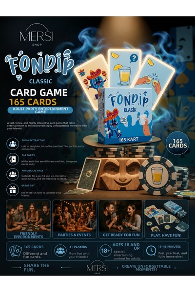 Mersi SHOP Fondip Classic Card Game 165 Cards Adult Party Entertainment Game