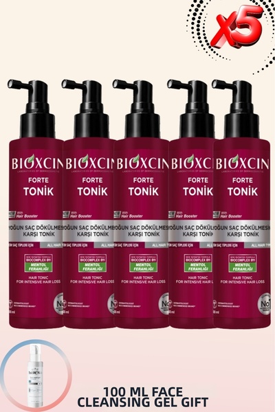 Bioxcin Intensive Anti-Hair Loss Tonic 200ml 5 Pcs + 100ml Facial Cleansing G...