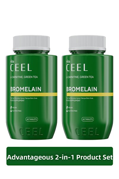 VitaCeel 2-Pack Bromelain – Pineapple Enzyme, Contains Quercetin, 60 Tablets