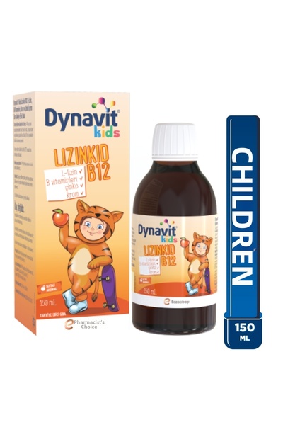 Dynavit شراب ليزينكيد-بي 12 للأطفال 150 مل - دعم للأحماض الأمينية إل-ليزين لل...