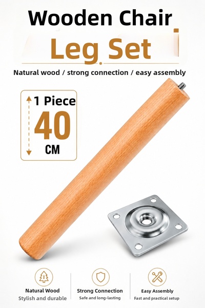 NZB (1 Piece) Bohemian 40 cm Natural Wood Unpainted Cylinder Coffee Table Leg...