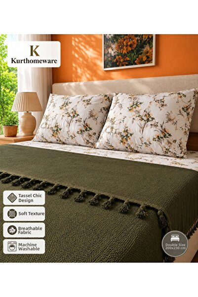 KURT Bella Home Double Pique Set with Tassels, Stylish Design, Soft Texture