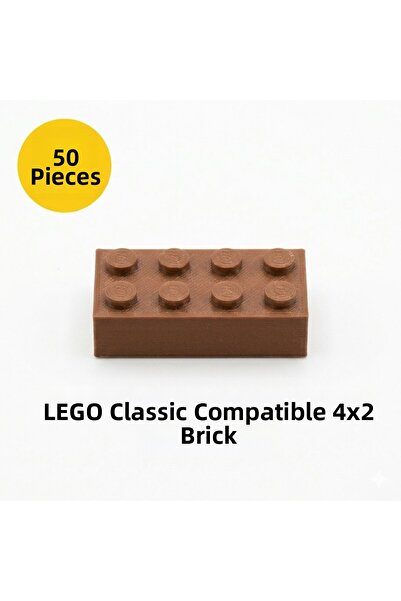 OyuncaklarÜlkesi Lego Compatible Classic 50 Pieces 4X2 Brick Block Spare Part...