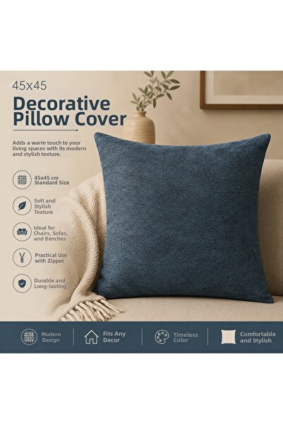 Şanlıavm 45X45 Blue Decorative Pillow Case